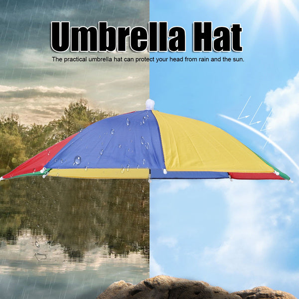 Hands free umbrella hat, protects from sun and rain. Hands free umbrella hat, protects from sun and rain.